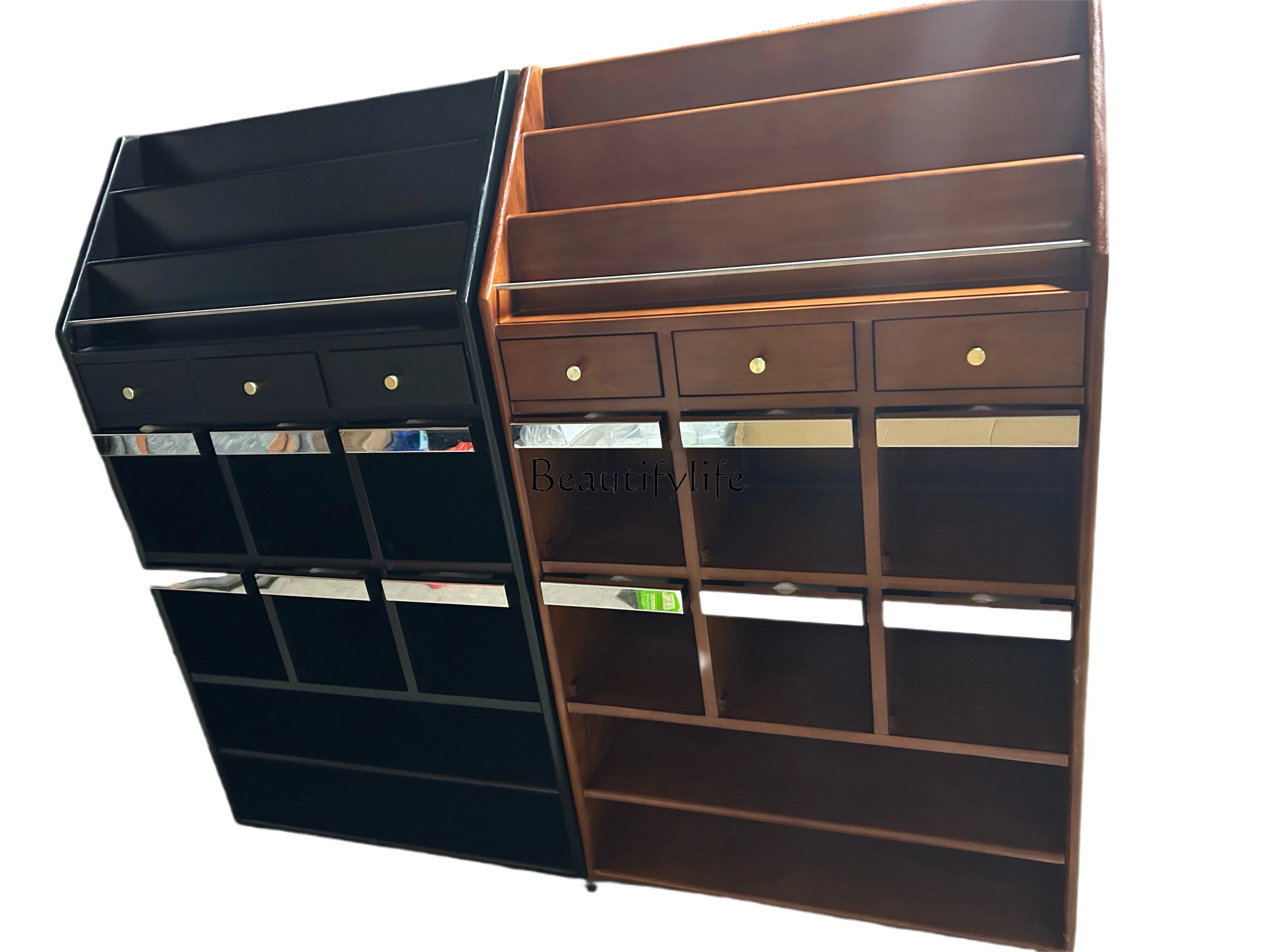 

Nordic solid wood magazine simple Japanese living room retro storage locker