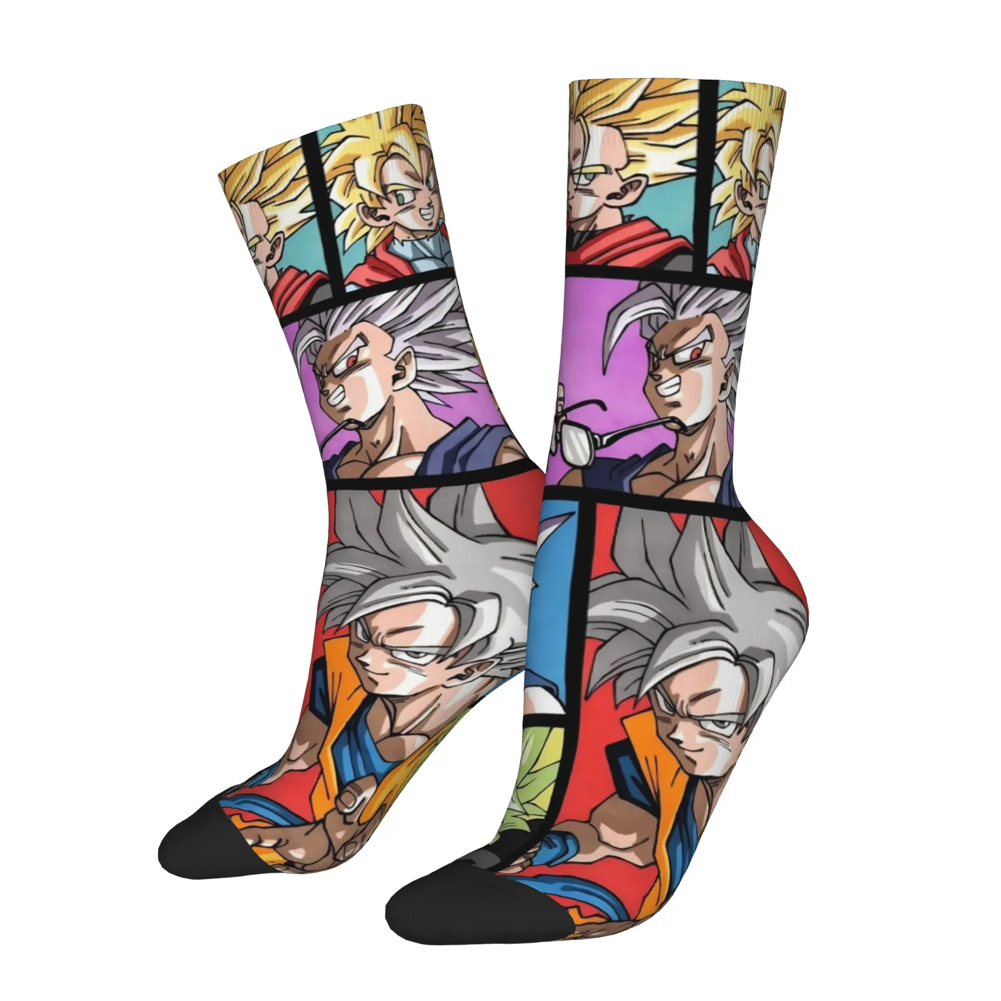 Funny Sock Dragon Ball Dragon Ball Characters Collection Harajuku Seamless Pattern Printed Men Socks Novelty Men's Socks