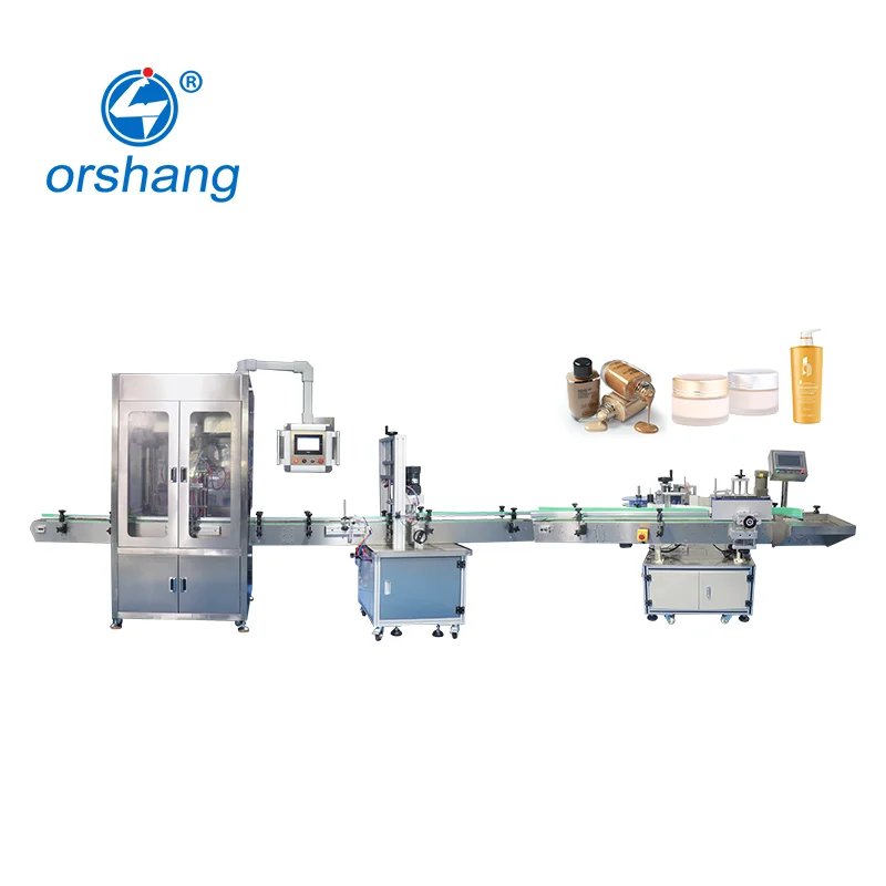Orshang Electric Automatic Cosmetic Paste Shampoo Filling Capping Labeling Machine New Condition 2000-4000BPH Capacity PLC Core