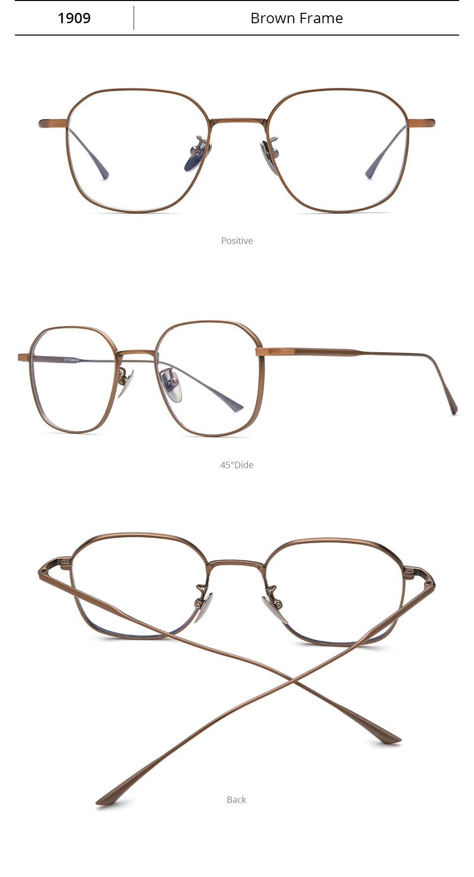 NIANZHEN Titanlegierung Brillengestell Herren Polygon Markendesign Brille Damen Ultraleichte Retro-Brille Brille 1909 – Detail 8