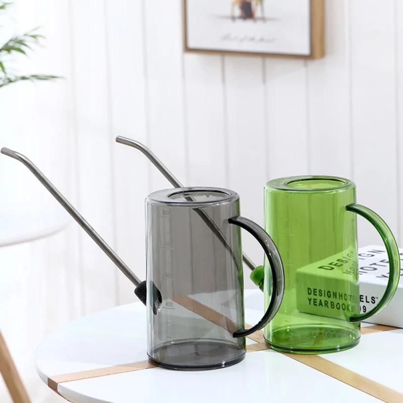 Plastic Watering Can with Detachable Long Spout,Clear Measuring Scale for Indoor and Outdoor Plant Flower