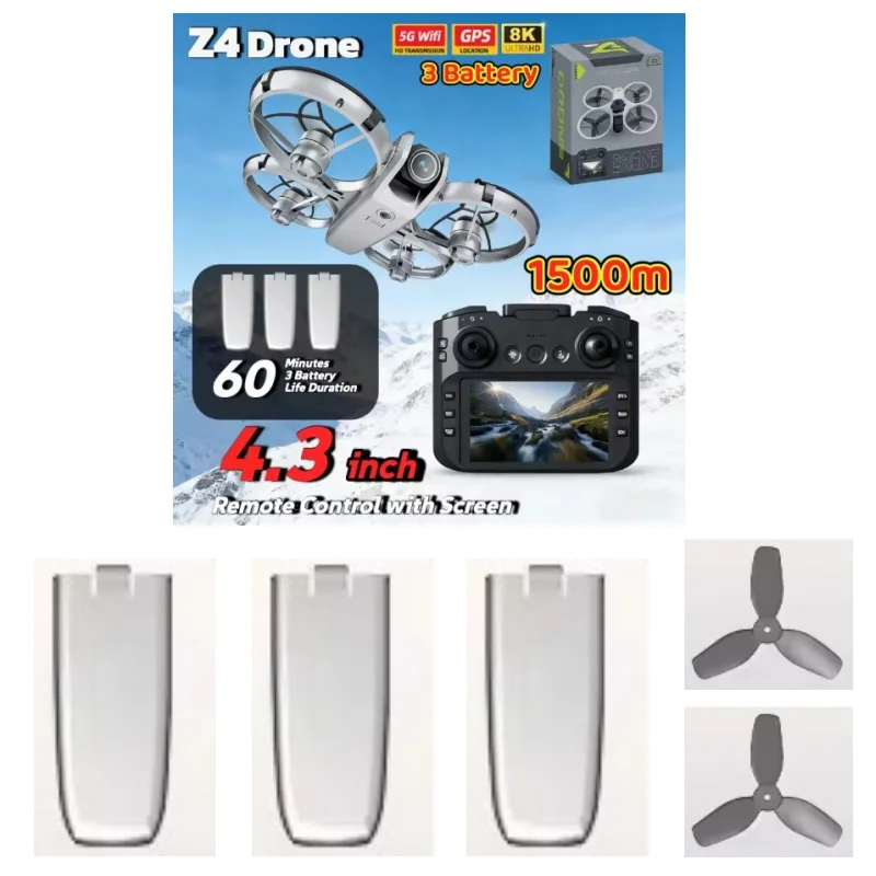 Z4 Drone Blades 3.7V 1300MAH Battery For Z4 Screen Drone Z4 Screen Drone Battery Blades Z4 Dron Battery Parts accessory
