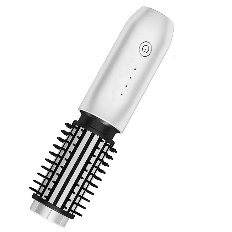 【ESSENTIALS 】Cordless Curling Iron Brush, Mini Travel Curling Iron,Heated Round Straightening Brush, Rechargeable Curlings Irons