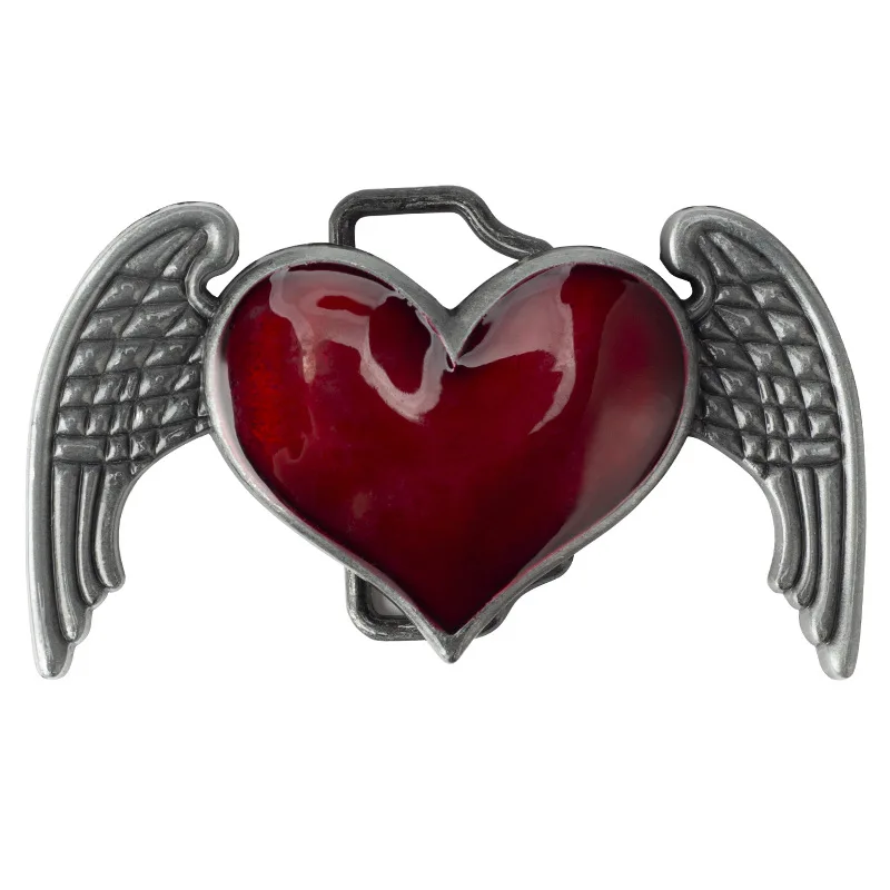 Beautiful LOVE HEART FLY Belt Buckle Handmade Smooth Components  3D ALLOY Decorative METAL Waistband Clothing  Accessories