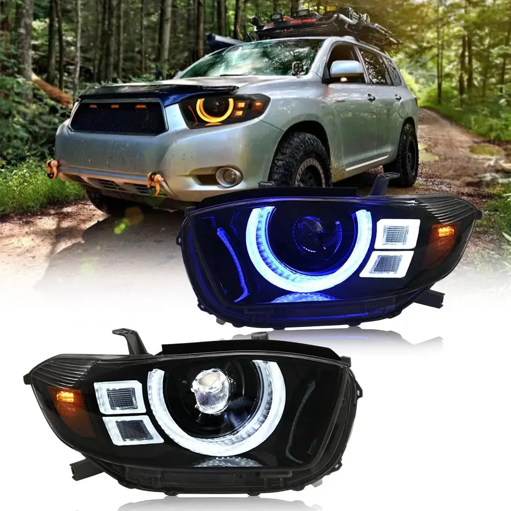 

1Set LED Headlights Assembly for Toyota Highlander 2008-2010 (Headlights Assembly for 2008-2010) Turn Signal Front Head Lamps