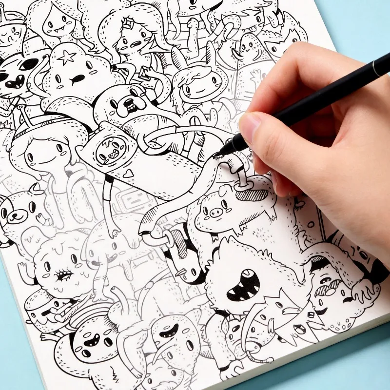 A High-definition Line Draft Coloring Book, An Adult Decompression Hand Drawn Graffiti Book, 24 Pages of High-definition Paper