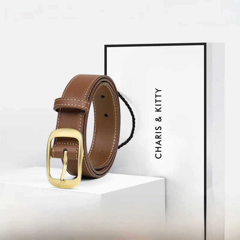chariskit-新年ギフト-レディースベルト-2025年新作-細ベルト-韓国風-ジーンズ用バックル-ニードルバックル-レザーベルト