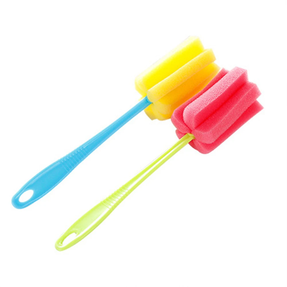 Scrubbing Plastic Feeding Sponge Baby Bottle Brush Cleaning Tool Nipple Cleaner