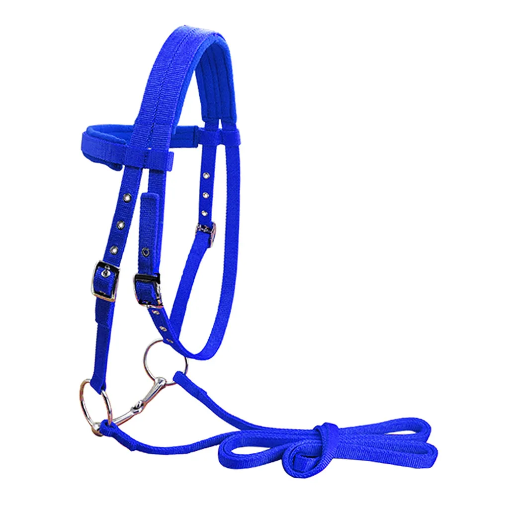 

Animal Bridle Headstall Soft Padded Adjustable Harness Reusable Washable Outdoor Snaffle Equipment Gifts Red S