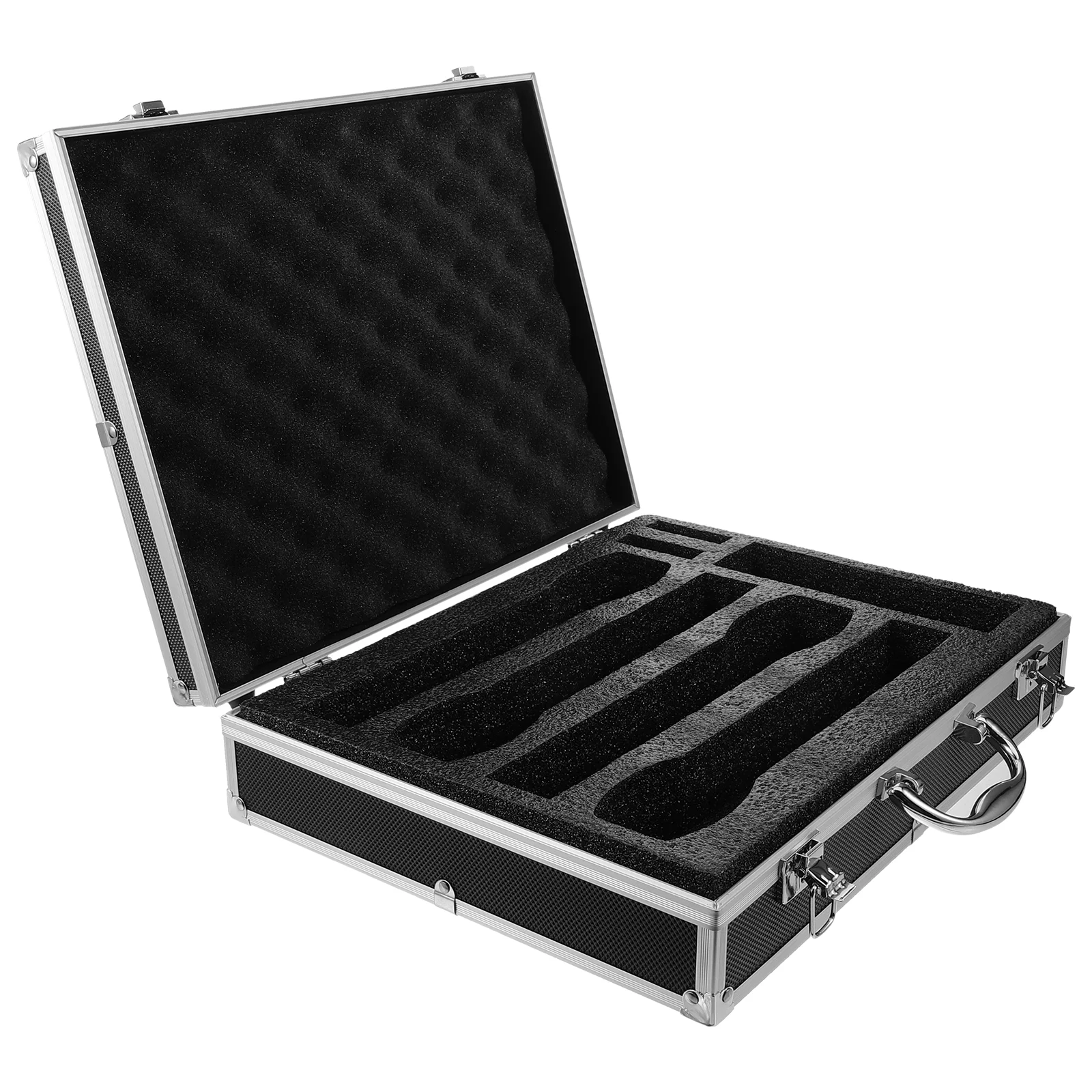 

Microphones Case for Outdoor Cases Trip Cordless Organizer Sponge Aluminum Alloy Carrying Travel