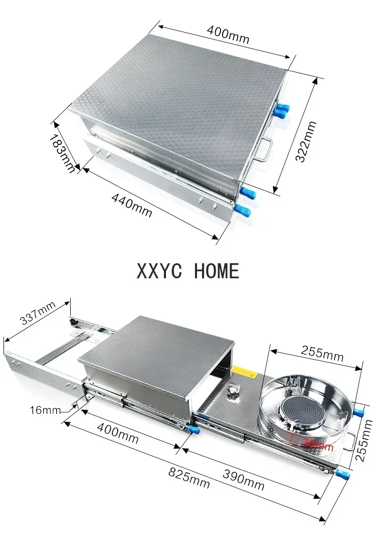 RV Pull-out Sink 304 Stainless RV External Kitchen Steel Electric Pulse Ignition Gas Stove  RV Stove