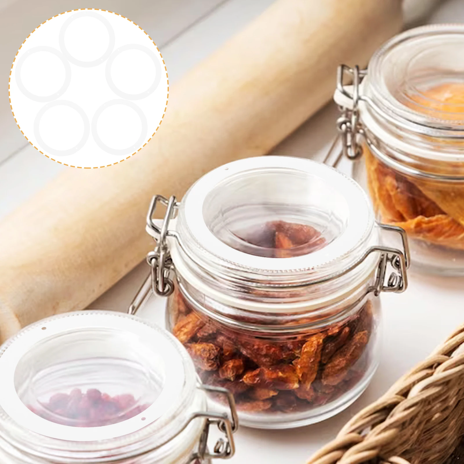 

20Pcs Silicone Sealing Rings Replacement Gaskets for Wide Mouth Mason Jar Airtight Leakproof Reusable Jar Lid Seals