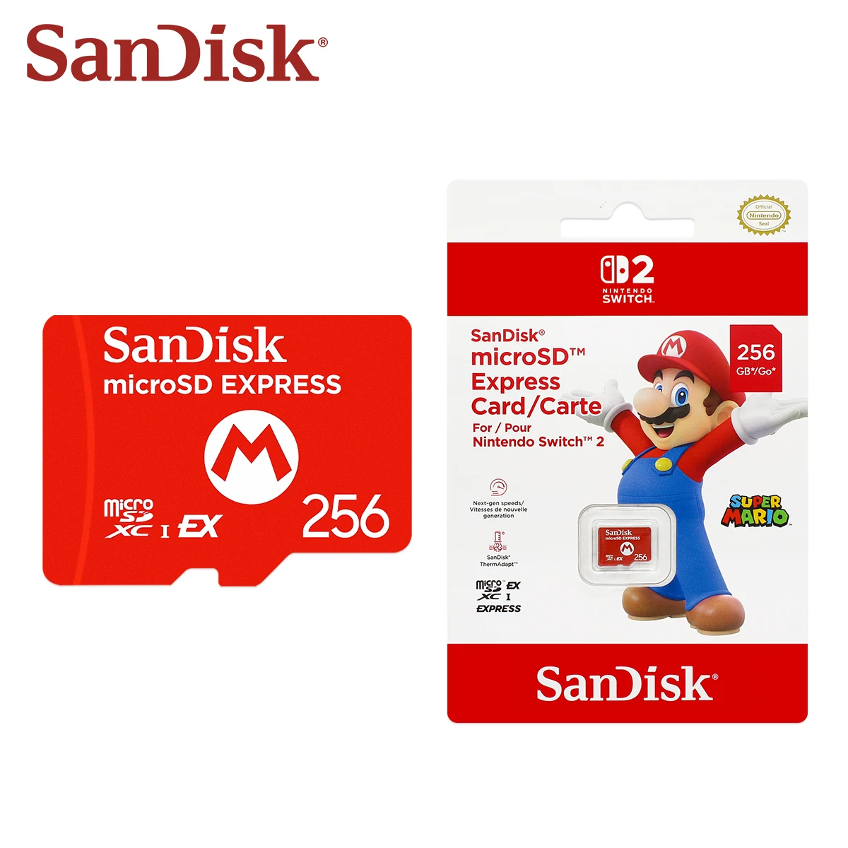 100% Oryginalna karta pamięci SanDisk Express MicroSD 256GB o wysokiej prędkości do 880MB/s PCIe NVMe do Nintendo Switch 2 Gaming — zdjęcie produktu 7