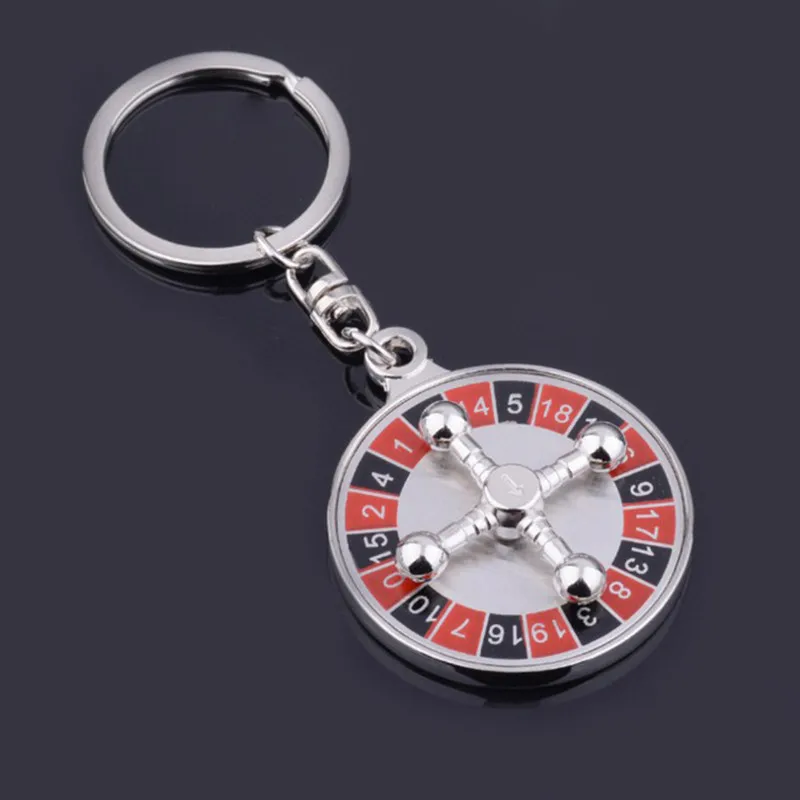 Zinc Alloy Russian Turntable keychain Creative Rotating Three-Dimensional Round Bag Car key Pendant Fashion Exquisite Gift
