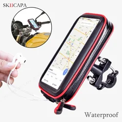 Waterproof Motorcycle Bicycle Phone Holder Handlebar Phone Case Bag for iPhone 16 15 Pro Max Xiaomi Motorbike Mobile Stand Mount