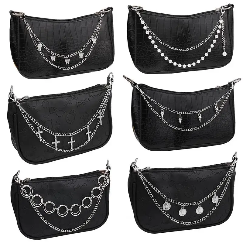 Nieuwe dubbellaagse tasketting voor handtas decoratieve ketting Prachtige Halloween skelet DIY portemonnee ketting vervangende tasaccessoires