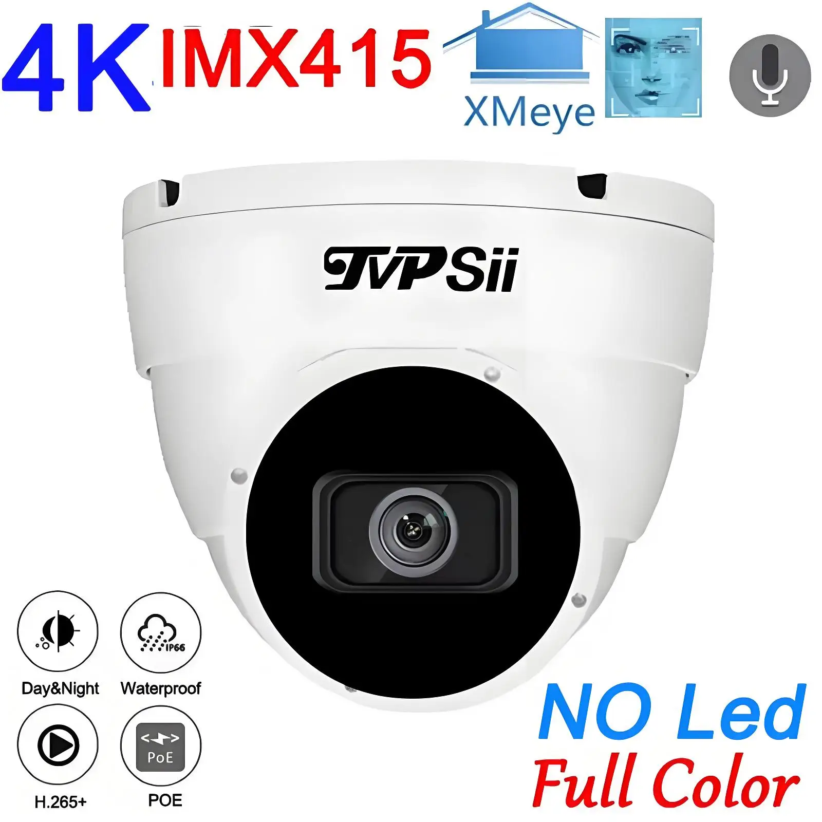 no-led-full-color-night-vision-xmeye-4k-8mp-imx415-outdoor-metal-h265-face-detection-onvif-audio-poe-hemisphere-dome-ip-camera