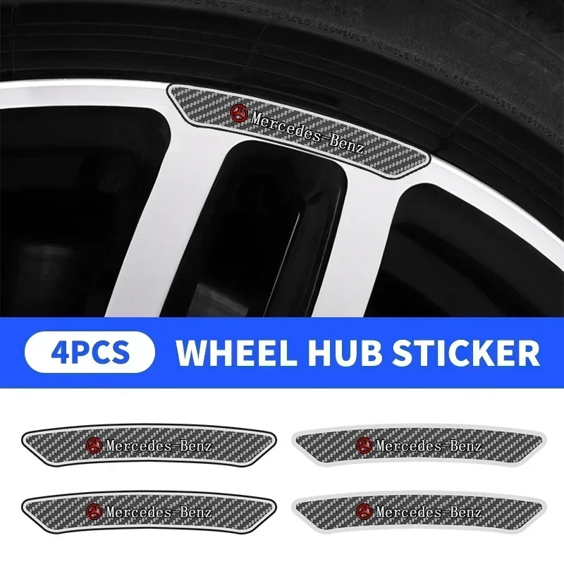 

Наклейки на колесные диски из карбона (4 шт.) для Mercedes Benz AMG W176 W202 W204 W205 W210 W211 W212 CLA CLK CLS GLA GLC