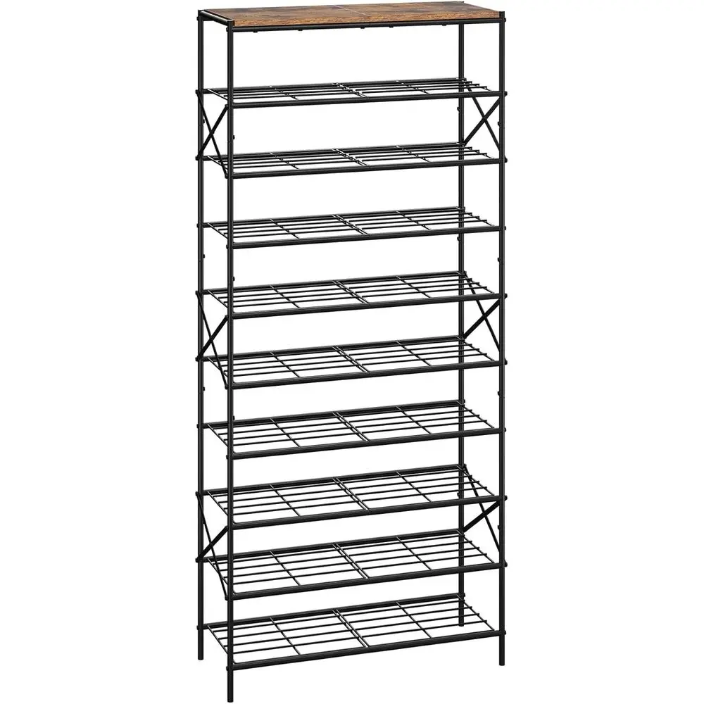 

IBUYKE 10 Tier Shoe Rack, Large acity Shoe Storage Organizer or 40 Pairs o Shoes, Metal Shoe Storage Rack with Shel or Entryway