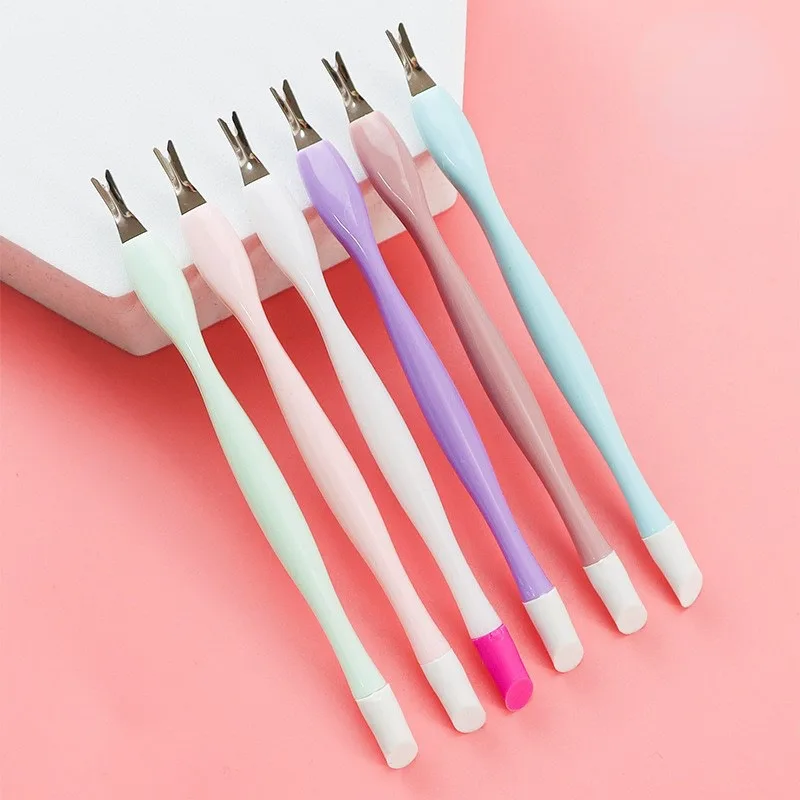 20pcs Dead Skin Fork V-shaped Double-Ended Pliers Exfoliating Skin Cuticle Care Tools Sticker Press Stick UV Gel Polish Pusher