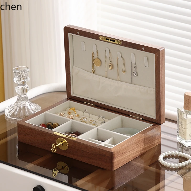 

YXY Solid Wood Cosmetic Storage Box Home Wooden Box Vintage Jewelry Box