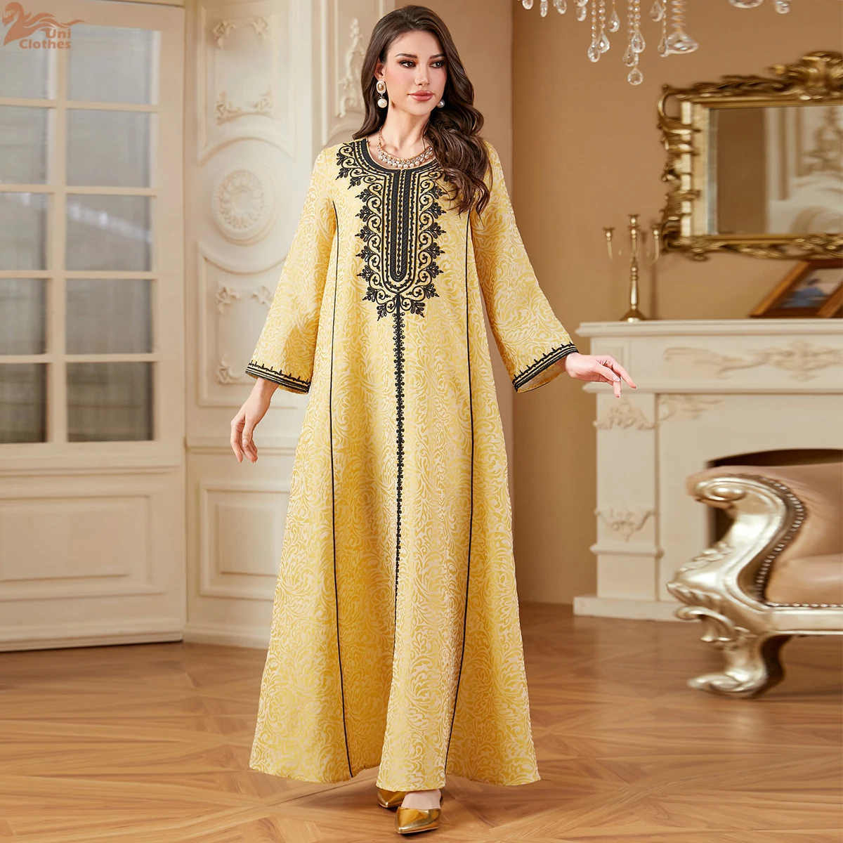 

Uni Morocco Embroidery Luxury Woman Dresses Dubai Embroidered Kaftan Loose Muslim Woman Abaya 2025