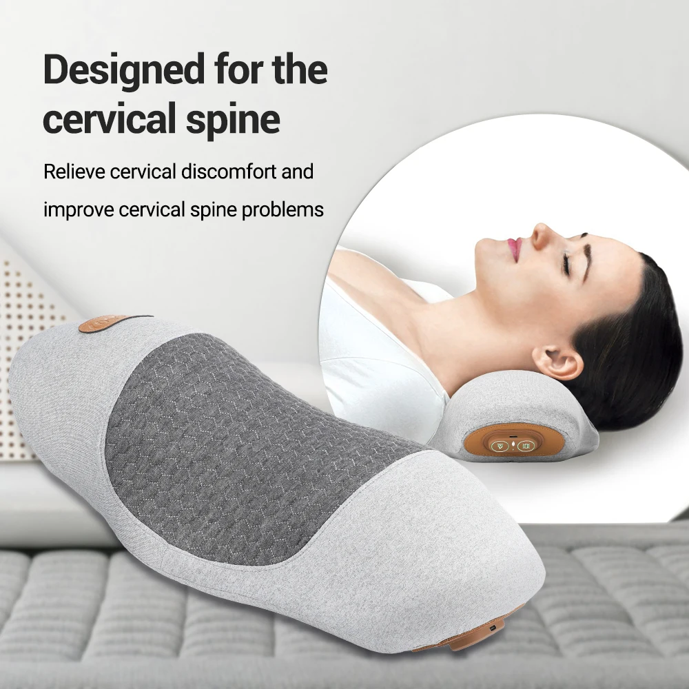 Deep Tissue Kneading Cervical Spine Traction Neck Stretcher Electric Heating Vibration Back Waist Neck Massage Pillow