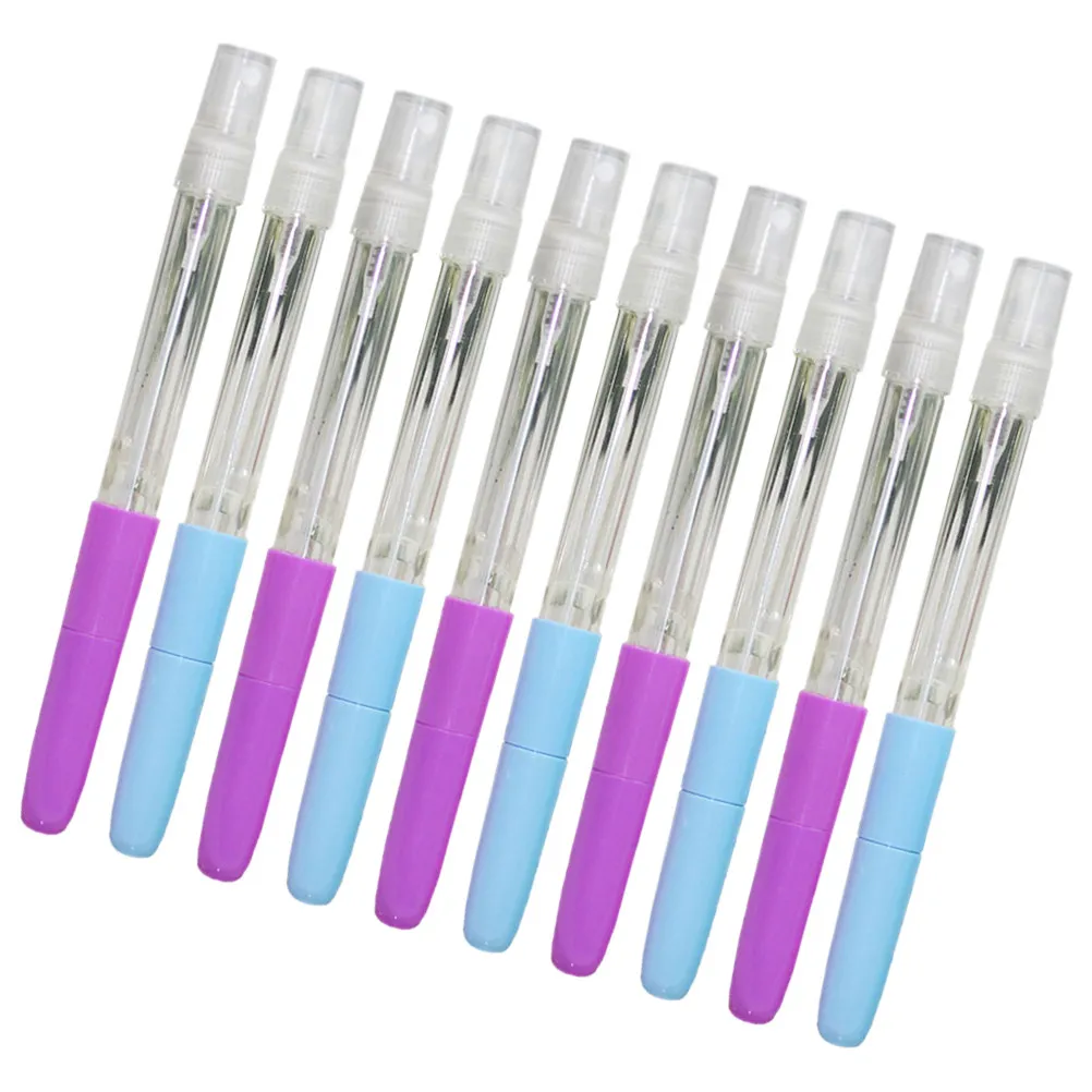 10Pcs Pen Spray Empty Bottles Refillable Plastic Perfume Hand Travel Aromatherapy Containers Leakproof Portable