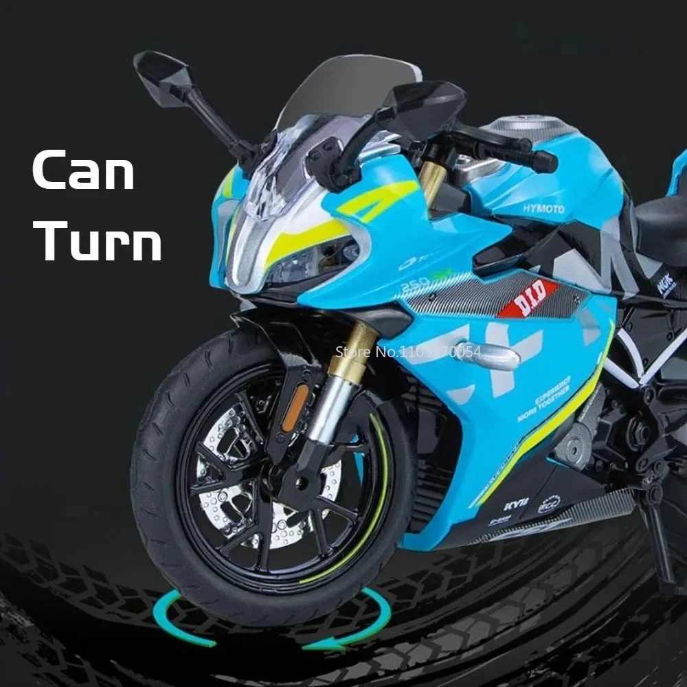 1/12 Spring Breeze 250SR Motorcycle Model Toy Car Alloy Diecast with Sound Light Motorbike Models Toys for Boys Collection Gifts