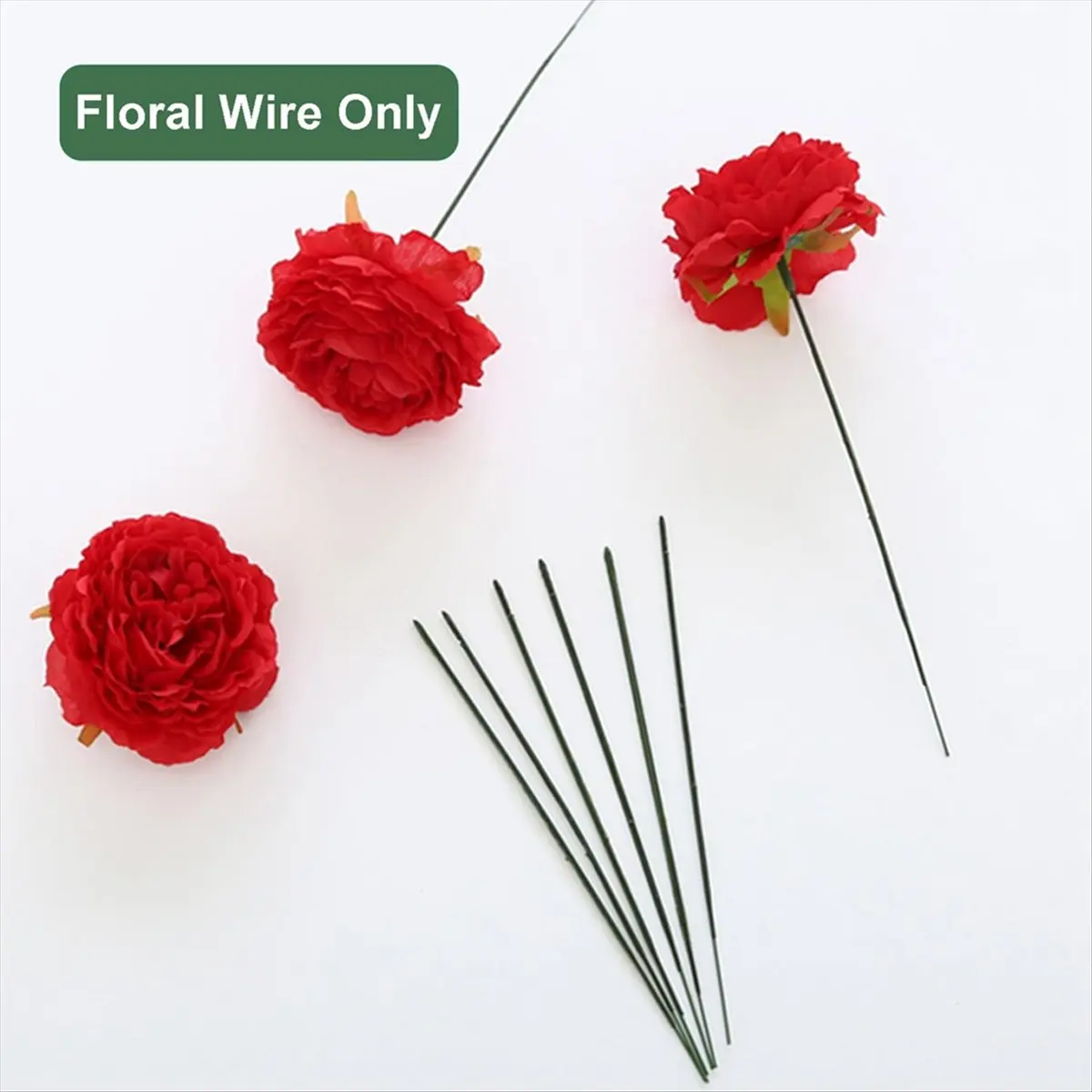 【TODAY-BUY】Florist Wire, 200pcs Plastic Floral Stem, Artificial Flower Rod, Plant Stub Wire Green Florist Wires, Floral Wire