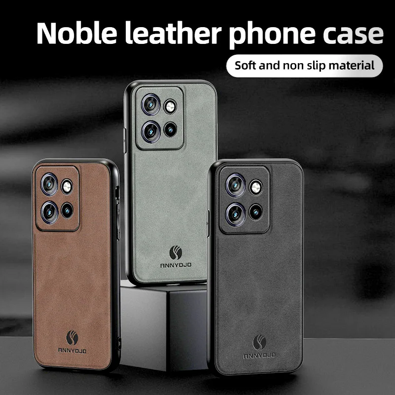 Matte Plain Leather Case For Moto Edge 50 Neo 50 Fusion Edge50 Ultra Pro 40 Neo Edge 2023 Built-in Metal Car Mount Holder Cover