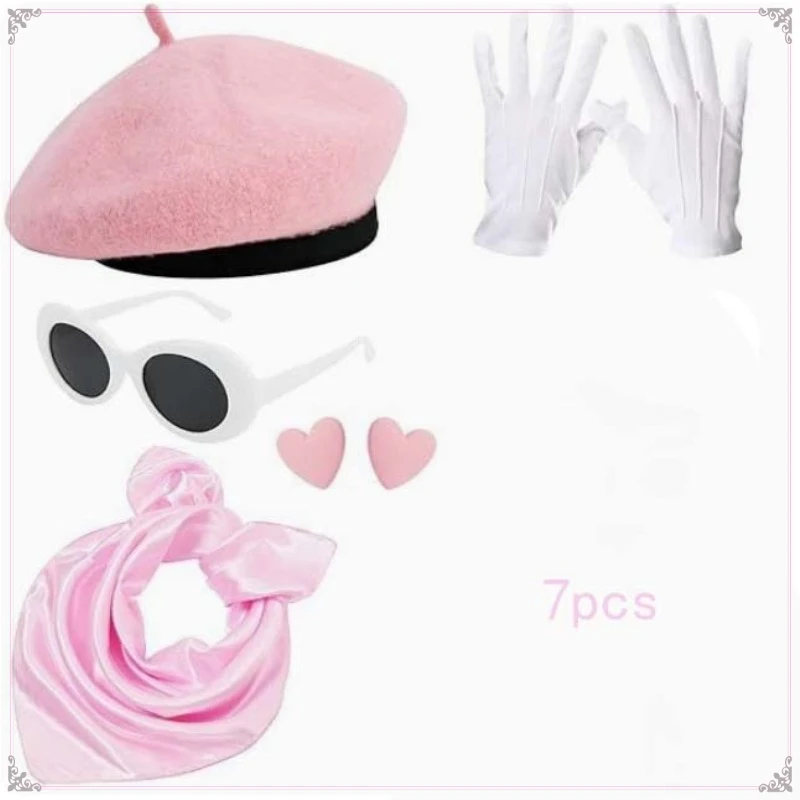 الأزياء والاكسسوارات الفرنسية موضوع حزب كيت قبعة الهيب هوب نظارات وشاح بروش للحفلات التنكرية #4