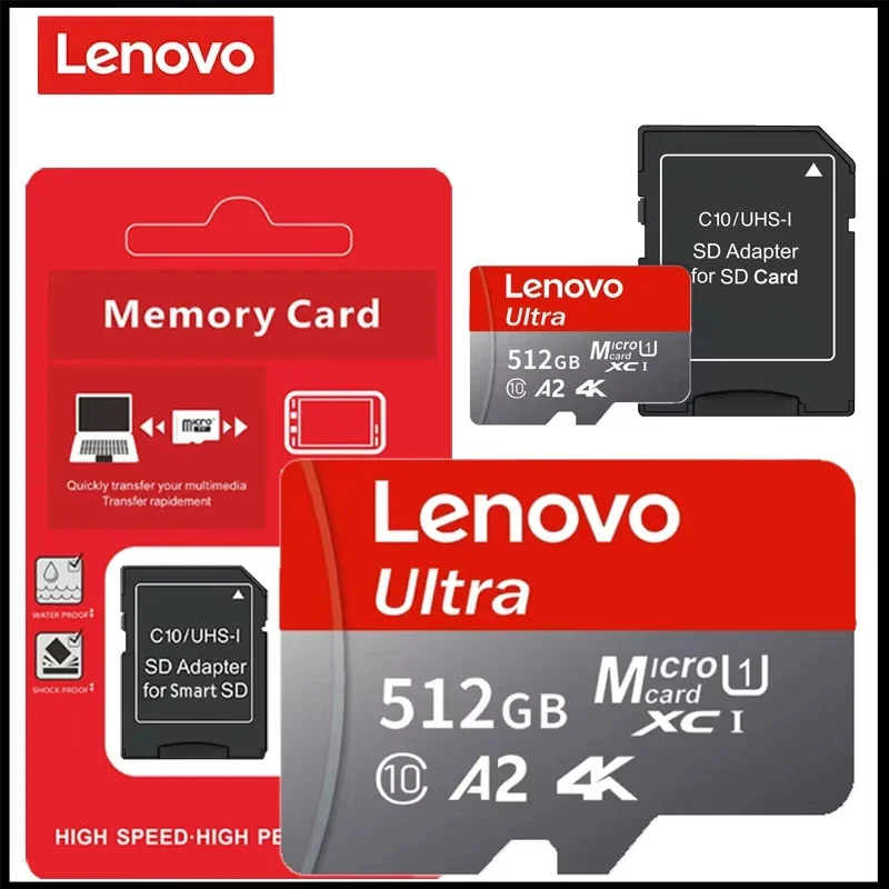 Lenovo Micro TF SD Card V30 Class10 High Capacity Flash Memory Card Multiple Sizes SD Card for Office Computer/Monitoring/Phones