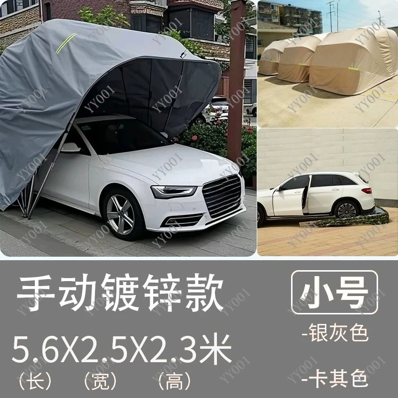 

Stainless Steel Folding Carport Semi-Automatic Sun Shade Dustproof Heat Insulation for Vehicle