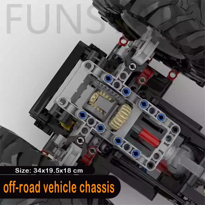 4WD التوجيه على الطرق الوعرة محور الهيكل اللبنات مع تعليق امتصاص الصدمات تعديل تسلق مركبة طفل لعبة تعليمية #5