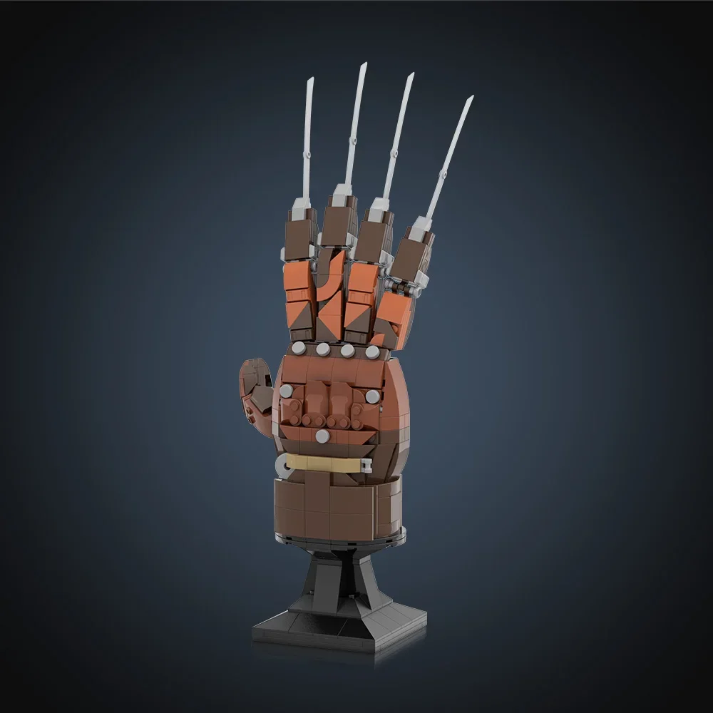 

Gobricks MOC «Кошмар на вяге», уличное здание, лезвие, перчатки, блоки, модель ужасов, убийца, вяза, уличные кирпичи, сборные игрушки, сделай сам, подарок