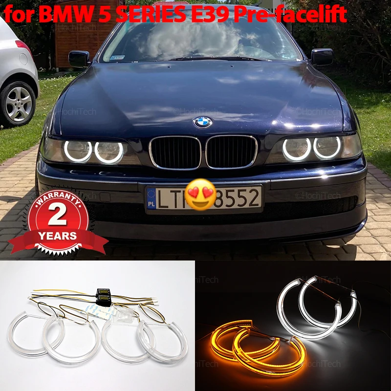 

Turn Signal Switchback White Yellow Halo Angel Eyes LED Rings for BMW 5 Series E39 Pre-facelift 525i 528i 530i 540i 1997-2000