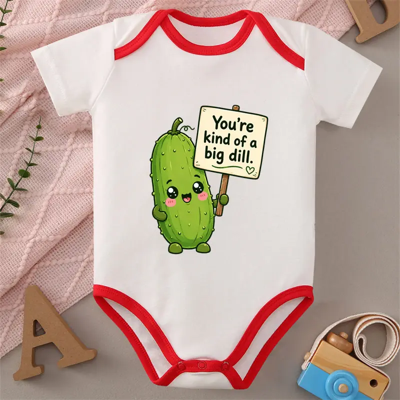 100% Cotton Onesie You're Kind Of A Big Dill Baby Print Bodysuit Comfortable Cloth for Baby Jumpsuit for 0 To 12 Months Newborn