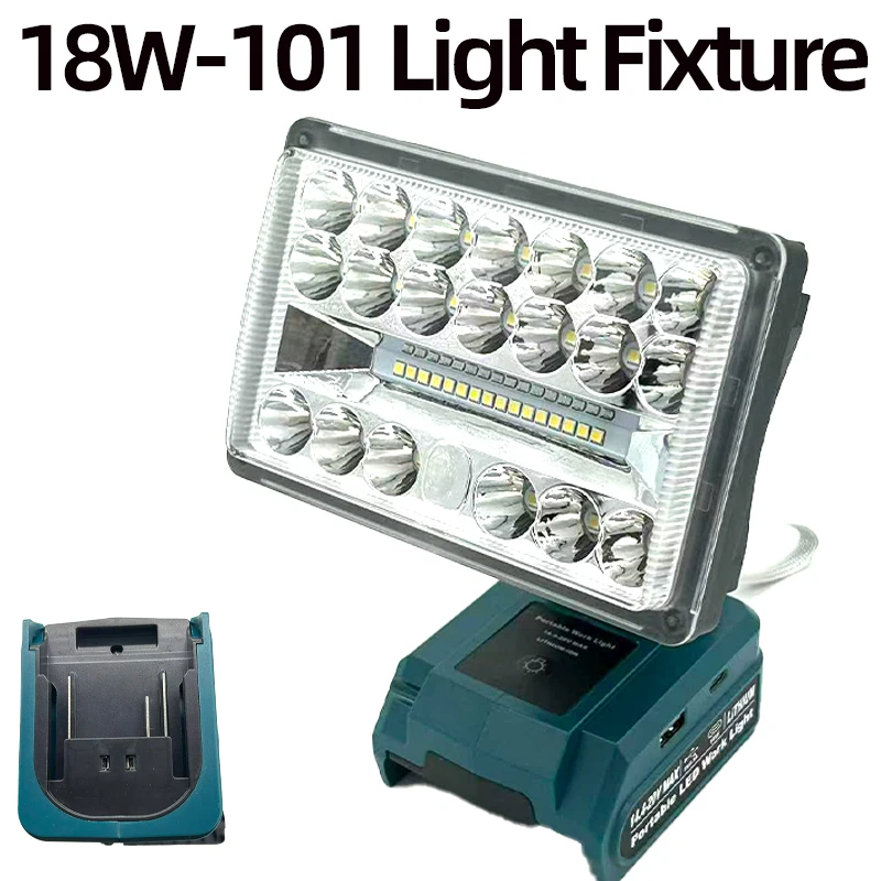 28W  LED Work Light with USB Type-C Port Compatible 18V/20V Battery for Makita/Milwaukee/Bosch/Black&Decker/Craftsman/Ryobi