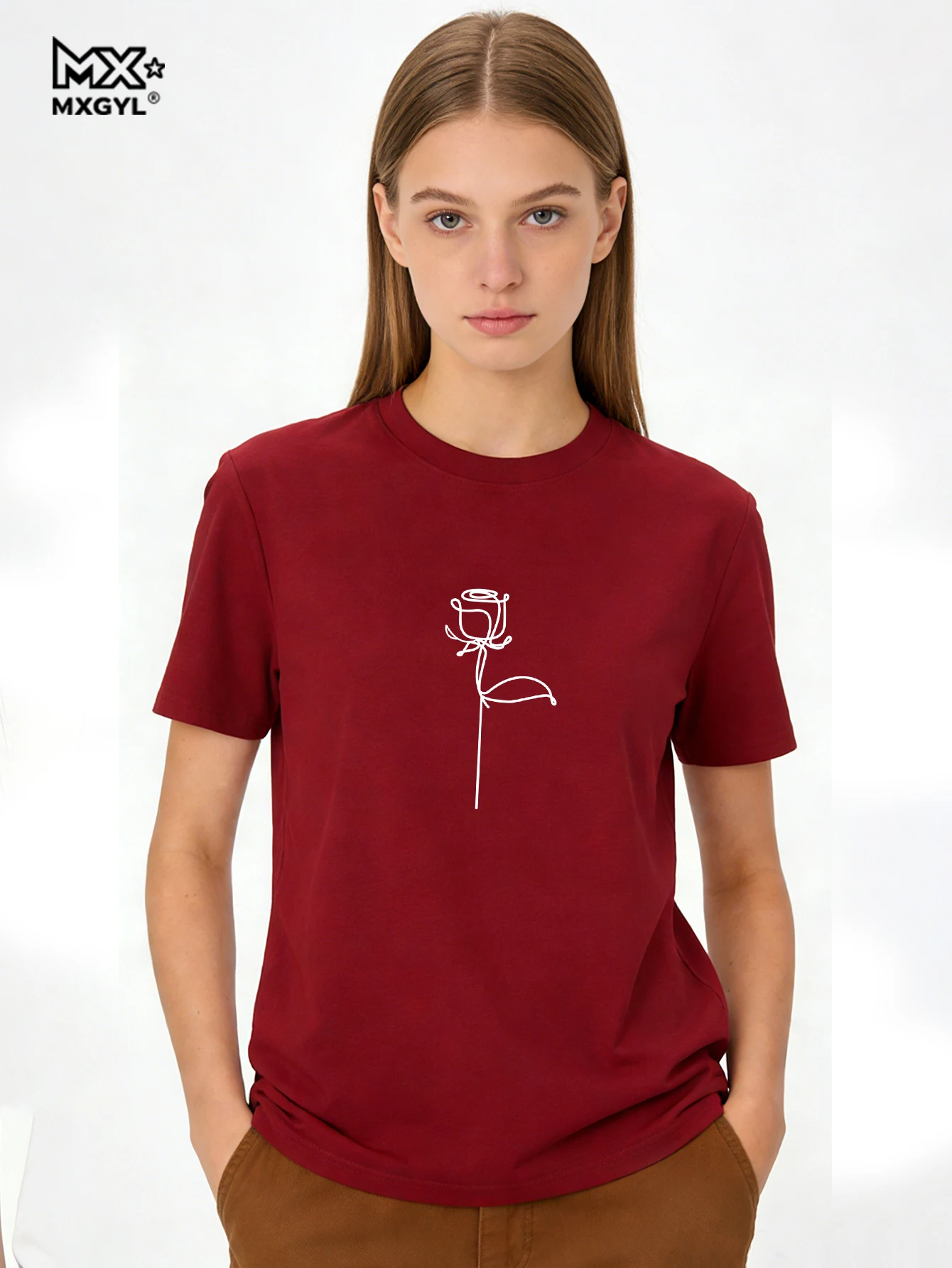 

Женские модные футболки с цветочным принтом, свободного кроя, с коротким рукавом и круглым вырезом, популярная графическая одежда