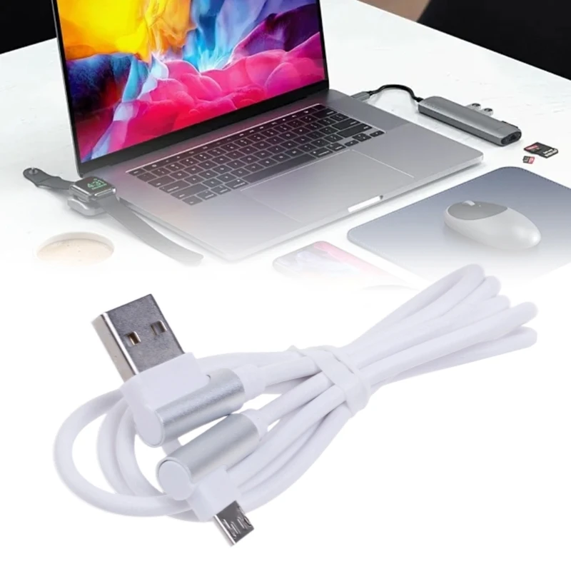 90 Degree Data Cord Double End Right Angled USB to USB 5pin Fast Charging Cable & Data Sync Wire Line 2m/6.56ft Dropship