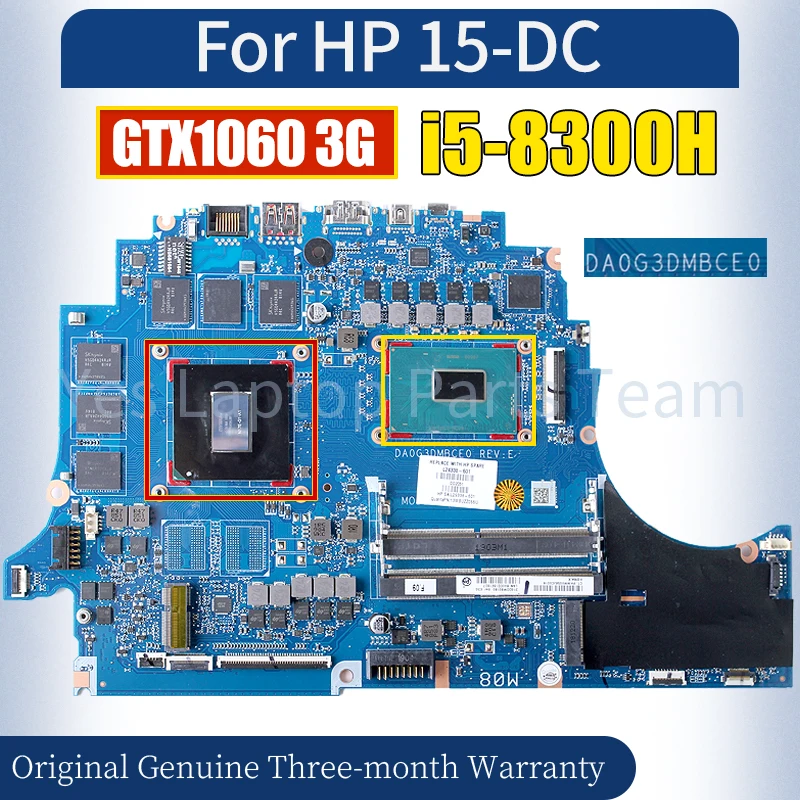 

DA0G3DMBCE0 For HP 15-DC Laptop Mainboard L24338-601 GTX1060 3G i5-8300H Notebook Motherboard 100％ Tested