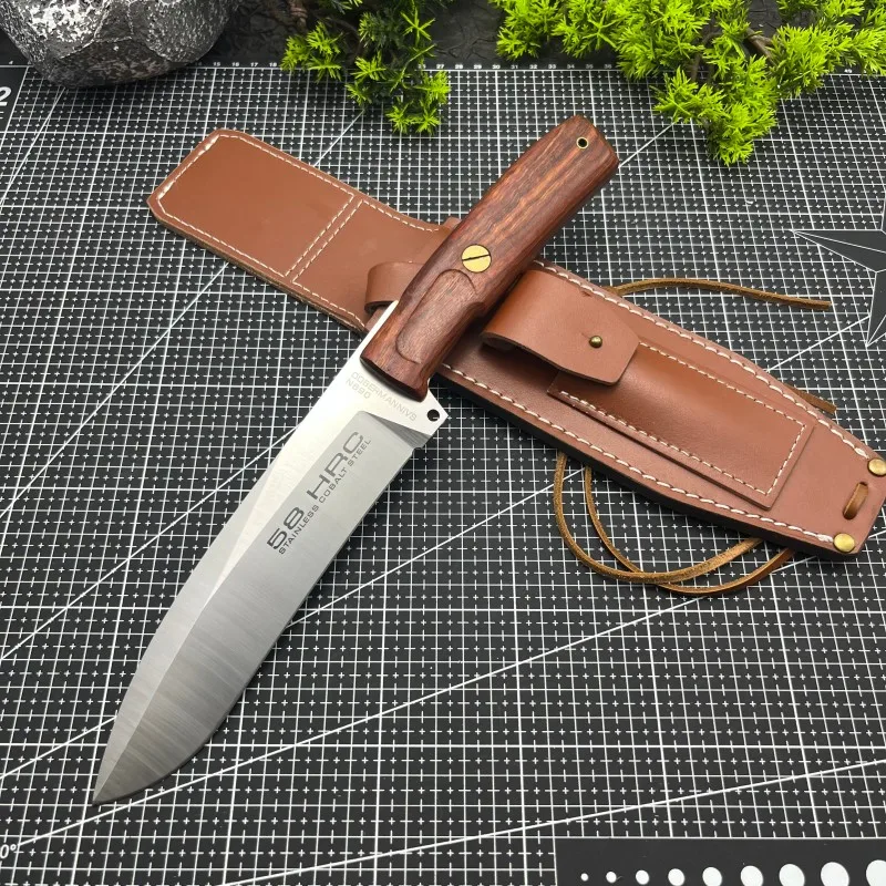 High-End Outdoor High Hardness Straight Knife Camping Chopping Wood Knife, Mul-Purpose Sharp Knife Hunting Knife