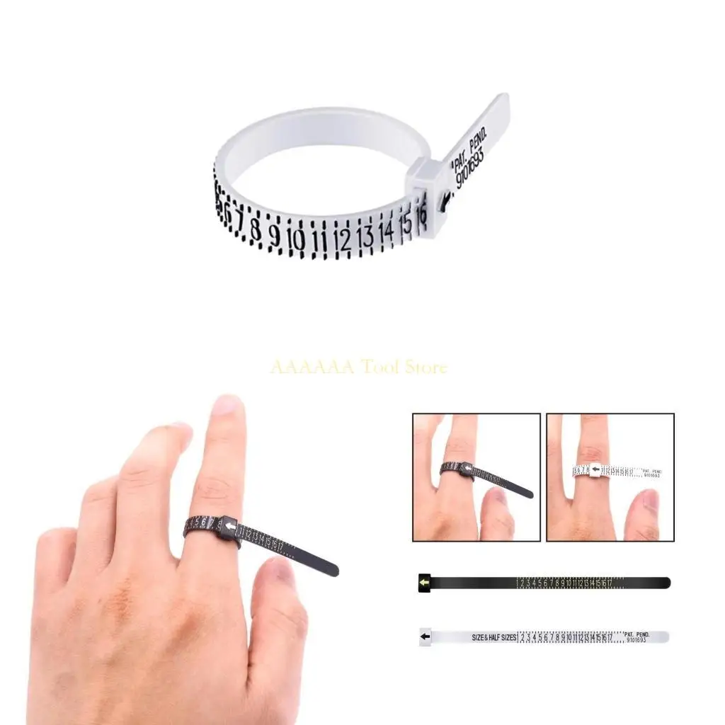 

A2BE Ring Sizer Measuring Tool Reusable Finger Size Measuring Set Jewelry Sizing Tool