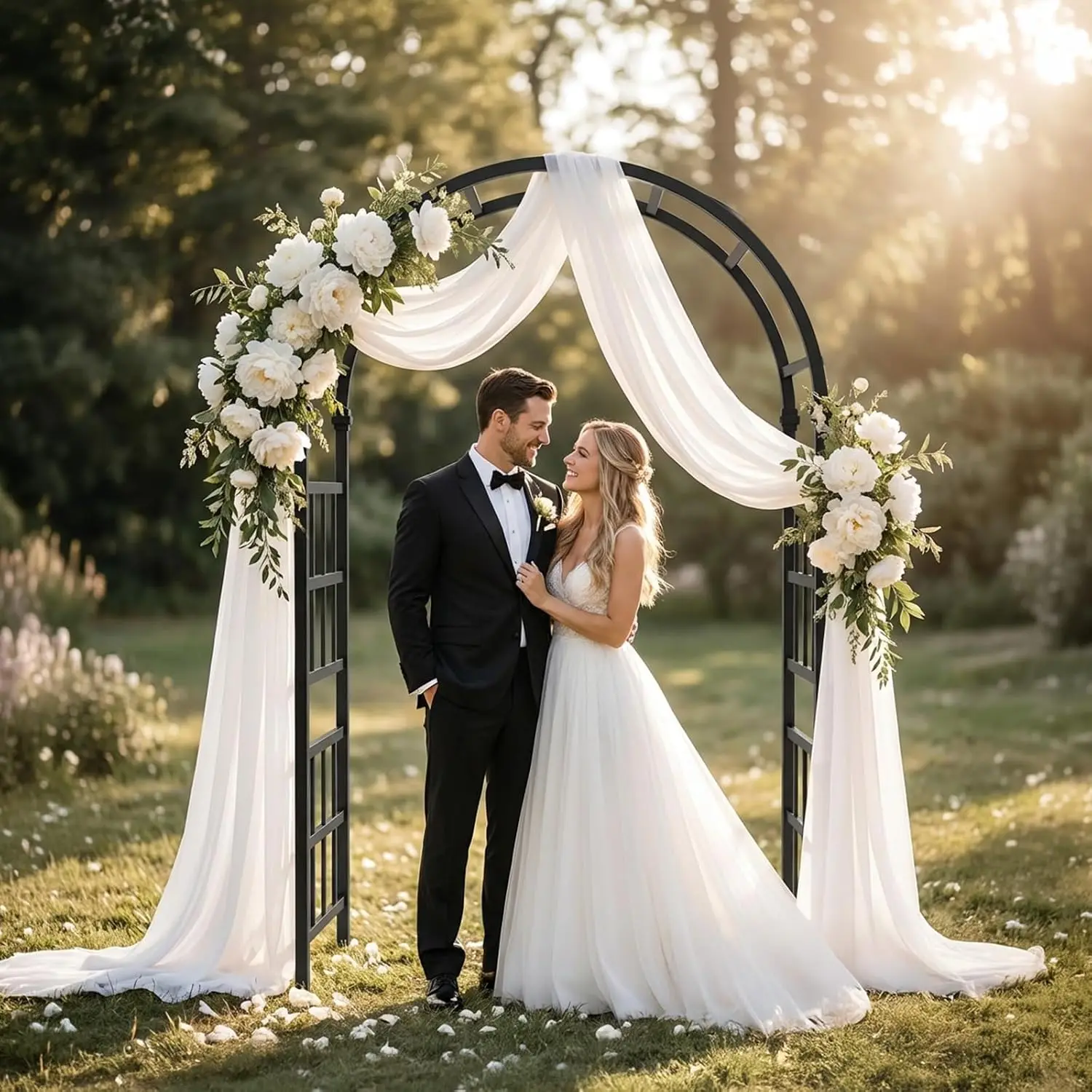 Vinyl Garden Arbor, PVC Wedding Arch for Ceremony Party, Garden Trellis for Climbing Plants Outdoor, Arch Backdrop, Customized