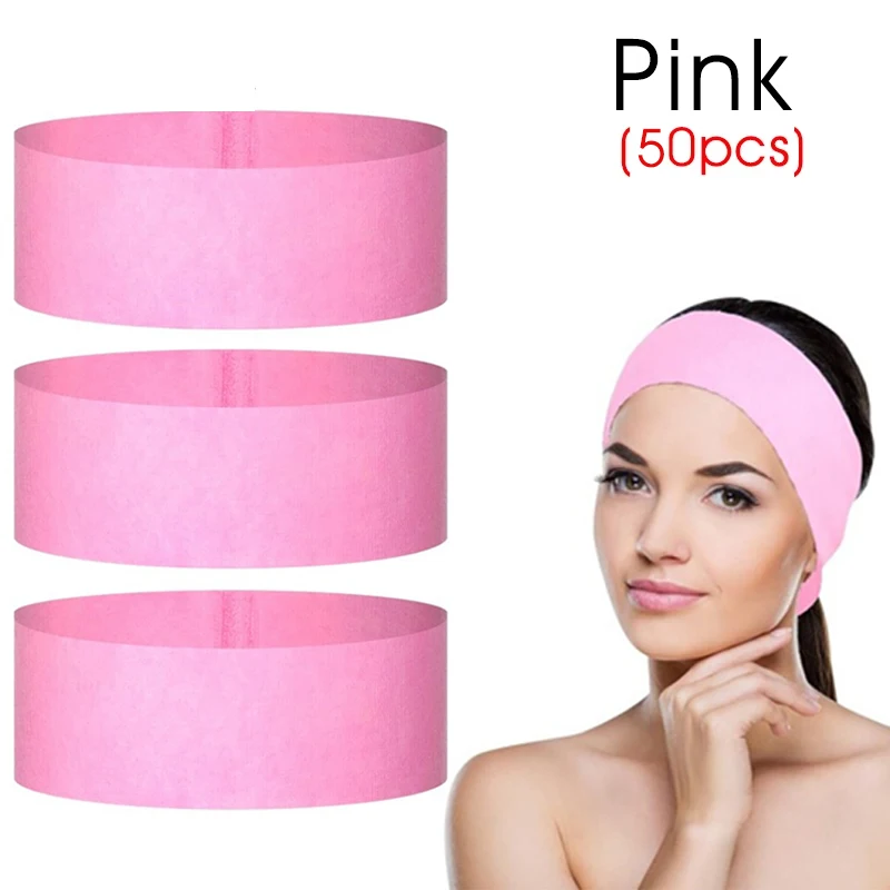 10/50/100 stücke Einweg SPA Gesichts Stirnbänder Weiß Gesichts Kosmetikerin Stirnband Wrap Vlies Weiche Hautpflege Schönheit Salon liefert