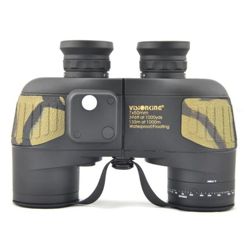 VISIONKING 7X50LS 7x50mm Binoculars with Ranging Compass BAK4 Paul System FMC Green Film Telescope