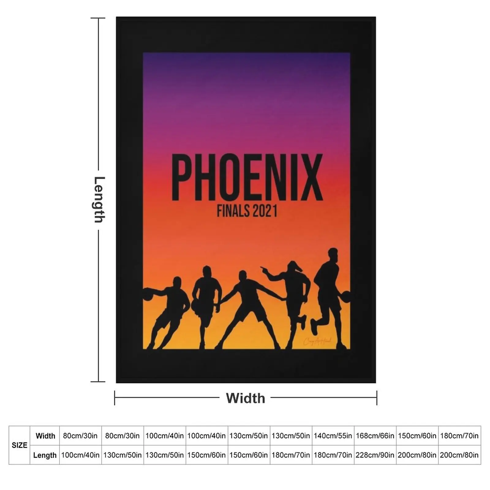 Phoenix Starting 5 Finals Block Throw Blanket couch cozy soft plush fuzzy picnic outdoor blanket