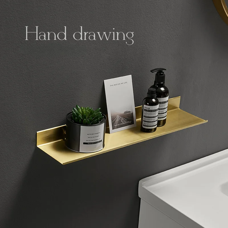 Gold Bathroom Wall Mounted Shelf Shower Storage Shelf Toilet Shampoo Toiletries Organiser Bathroom Pedestal Basin Shelf