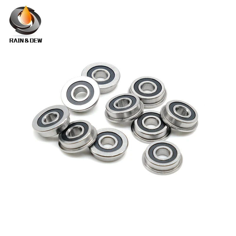 F695 2rs Flanged Bearing 5x13x4 mm, Black Sealed Precision A9 3D Printer F695rs Bearings for VORON Belted RC, Pack of 10 Pcs